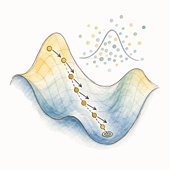 Stochastic Gradient Descent pictogram